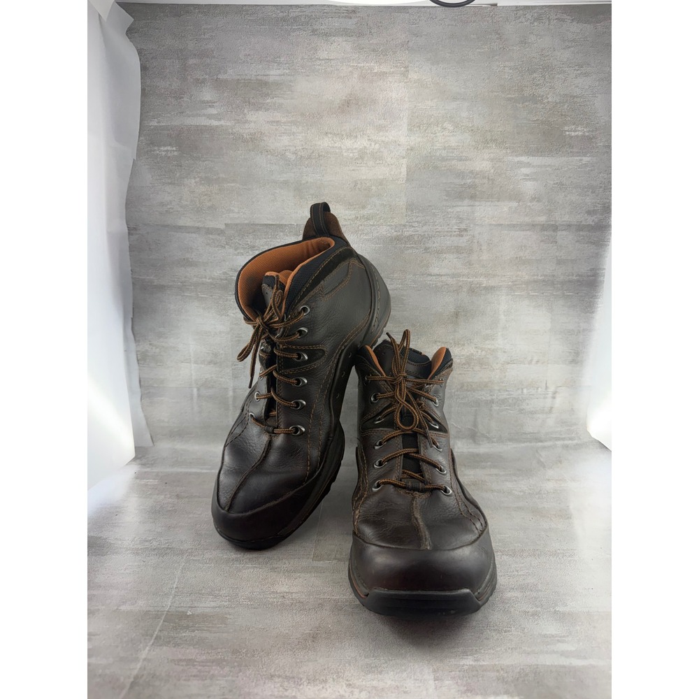 Rockport XCS Men Brown Leather Hiking Boots Mid Top APM3591FM Size 10M